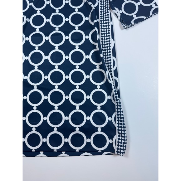 Gretchen Scott Navy White Circle Pattern Everyday Dress XL Preppy Boutique - Picture 7 of 12